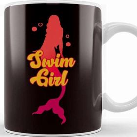 Baskı Dükkanı Swim Girl Mermaid Swimmer Swimming Pool Instructor Athlete Beyaz Porselen Kupa Bardak