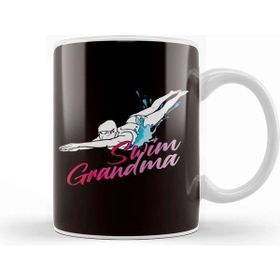 Baskı Dükkanı Swim Grandma Swimmer Grandmother Swimming Pool Indoor Beyaz Porselen Kupa Bardak