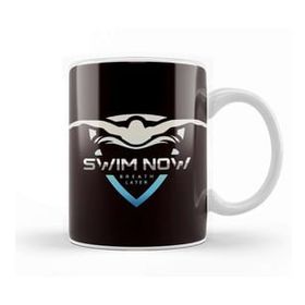Baskı Dükkanı Swim Now Breath Later Swimmer Swimming Indoor Pool Athlete Beyaz Porselen Kupa Bardak
