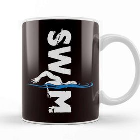 Baskı Dükkanı Swim Swimmer Athlete Swimming Indoor Freestyle Pool Coach Beyaz Porselen Kupa Bardak