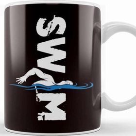 Baskı Dükkanı Swim Swimmer Athlete Swimming Indoor Freestyle Pool Coach Beyaz Porselen Kupa Bardak