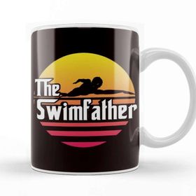 Baskı Dükkanı Swimfather Swimmer Swimming Pool Athlete Swim Water Sports Beyaz Porselen Kupa Bardak