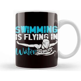 Baskı Dükkanı Swimming Is Flying In Water Sports Indoor Pool Coach Athlete Beyaz Porselen Kupa Bardak