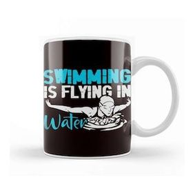 Baskı Dükkanı Swimming Is Flying In Water Sports Indoor Pool Coach Athlete Beyaz Porselen Kupa Bardak