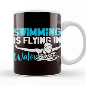 Baskı Dükkanı Swimming Is Flying In Water Sports Indoor Pool Coach Athlete Beyaz Porselen Kupa Bardak