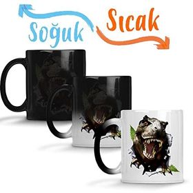 Baskı Dükkanı T Rex Sihirli Porselen Kupa