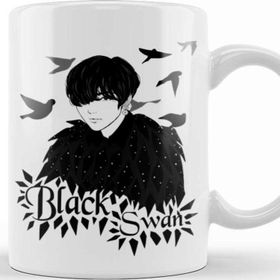 Baskı Dükkanı Taehyung Black Swan V Beyaz Porselen Kupa Bardak