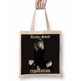 Baskı Dükkanı Taylor Swift Reputation Bez Uzun Saplı Krem Rengi Çanta