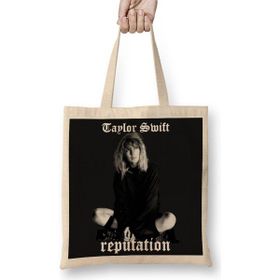 Baskı Dükkanı Taylor Swift Reputation Bez Uzun Saplı Krem Rengi Çanta