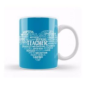 Baskı Dükkanı Teacher Heart Word Cloud Kupa