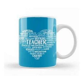 Baskı Dükkanı Teacher Heart Word Cloud Kupa