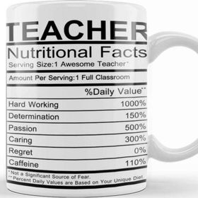 Baskı Dükkanı Teacher Nutritional Facts Kupa