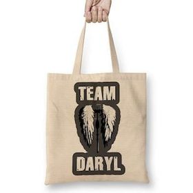 Baskı Dükkanı Team Daryl Bez Uzun Saplı Krem Rengi Çanta
