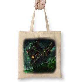 Baskı Dükkanı Teemo Bez Uzun Saplı Krem Rengi Çanta