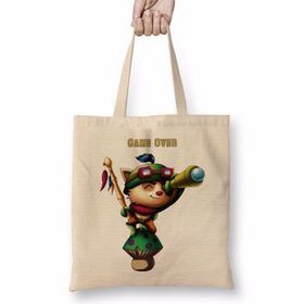 Baskı Dükkanı Teemo Lol Bez Uzun Saplı Krem Rengi Çanta