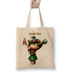 Baskı Dükkanı Teemo Lol Bez Uzun Saplı Krem Rengi Çanta