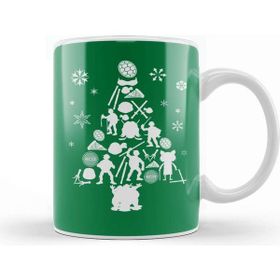 Baskı Dükkanı Teenage Mutant Ninja Turtles Christmas Tree Silhouette Kupa