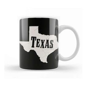 Baskı Dükkanı Texas Map Vintage Kupa