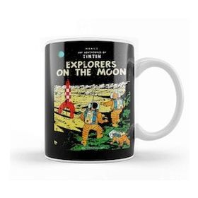 Baskı Dükkanı The Adventures Of Tintin Explorers On The Moon Vintage Style Cover Kupa