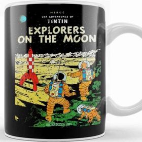 Baskı Dükkanı The Adventures Of Tintin Explorers On The Moon Vintage Style Cover Kupa