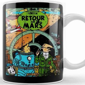 Baskı Dükkanı The Adventures Of Tintin Retour Sur Mars Vintage Style Cover Kupa