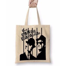 Baskı Dükkanı The Blues Brothers Siyah Beyaz Bez Çanta