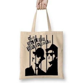 Baskı Dükkanı The Blues Brothers Siyah Beyaz Bez Çanta