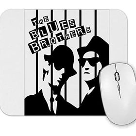 Baskı Dükkanı the Blues Brothers Siyah Beyaz Mouse Pad