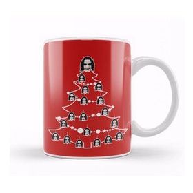 Baskı Dükkanı The Crow Christmas Tree Baubles Beyaz 330 ml Porselen Kupa Bardak