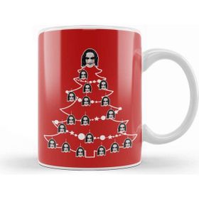 Baskı Dükkanı The Crow Christmas Tree Baubles Beyaz 330 ml Porselen Kupa Bardak