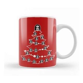 Baskı Dükkanı The Crow Christmas Tree Baubles Beyaz 330 ml Porselen Kupa Bardak