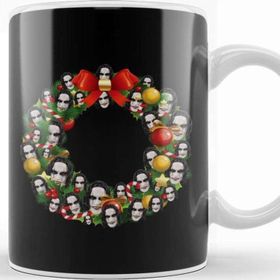 Baskı Dükkanı The Crow Multiface Christmas Wreath Beyaz 330 ml Porselen Kupa Bardak