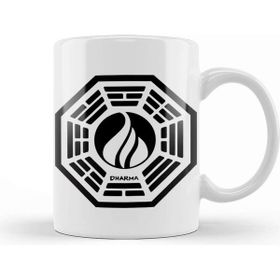 Baskı Dükkanı The Dharma Initiative The Flame Station Beyaz 330 ml Porselen Kupa Bardak