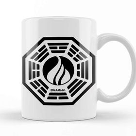 Baskı Dükkanı The Dharma Initiative The Flame Station Beyaz 330 ml Porselen Kupa Bardak