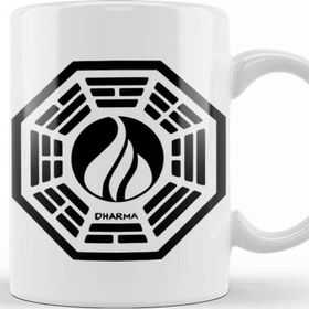 Baskı Dükkanı The Dharma Initiative The Flame Station Beyaz 330 ml Porselen Kupa Bardak