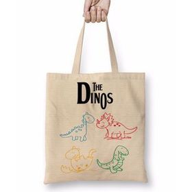 Baskı Dükkanı The Dinos White Dinozorlar Bez Çanta