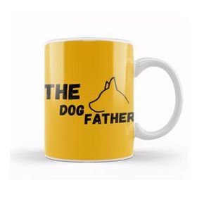 Baskı Dükkanı The Dogfather Funny Cute Dog Father Dad Owner Pet Doggo Pup Fun Humor Beyaz 330 ml Porselen Kupa Bardak