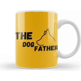 Baskı Dükkanı The Dogfather Funny Cute Dog Father Dad Owner Pet Doggo Pup Fun Humor Beyaz 330 ml Porselen Kupa Bardak