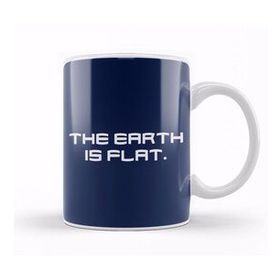 Baskı Dükkanı The Earth Is Flat Beyaz 330 ml Porselen Kupa Bardak