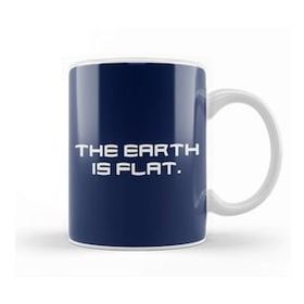 Baskı Dükkanı The Earth Is Flat Beyaz 330 ml Porselen Kupa Bardak