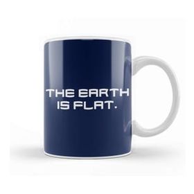 Baskı Dükkanı The Earth Is Flat Beyaz 330 ml Porselen Kupa Bardak