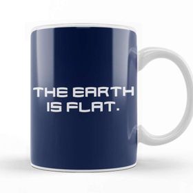 Baskı Dükkanı The Earth Is Flat Beyaz 330 ml Porselen Kupa Bardak