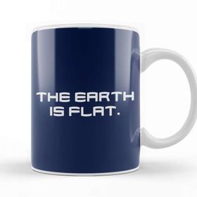 Baskı Dükkanı The Earth Is Flat Beyaz 330 ml Porselen Kupa Bardak
