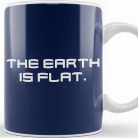 Baskı Dükkanı The Earth Is Flat Beyaz 330 ml Porselen Kupa Bardak