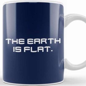 Baskı Dükkanı The Earth Is Flat Beyaz 330 ml Porselen Kupa Bardak