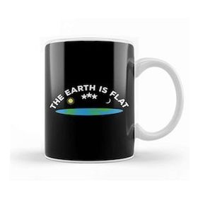 Baskı Dükkanı The Earth Is Flat Moon And Sun Flat Earth Beyaz 330 ml Porselen Kupa Bardak