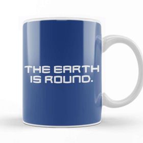 Baskı Dükkanı The Earth Is Round Beyaz 330 ml Porselen Kupa Bardak