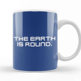 Baskı Dükkanı The Earth Is Round Beyaz 330 ml Porselen Kupa Bardak