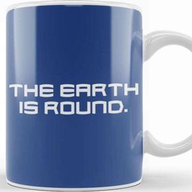 Baskı Dükkanı The Earth Is Round Beyaz 330 ml Porselen Kupa Bardak