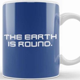 Baskı Dükkanı The Earth Is Round Beyaz 330 ml Porselen Kupa Bardak